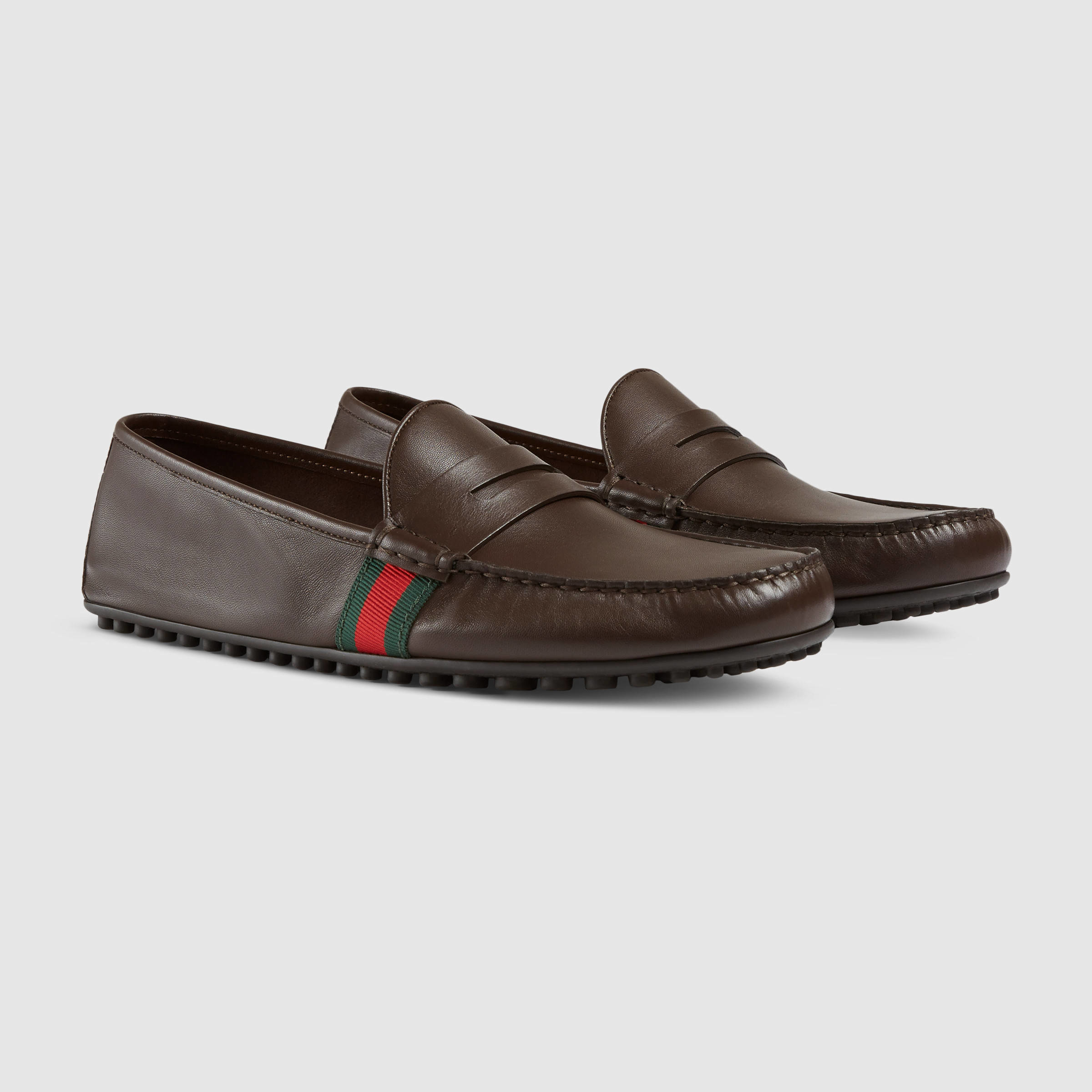 Lyst Gucci Horsebit Grainedleather Driving Shoes in Brown for Men
